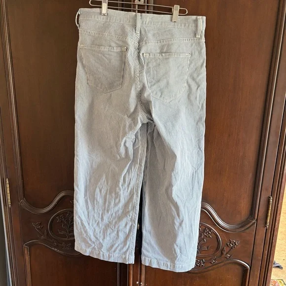 Flying Monkey Wide Leg Railroad Striped Cropped Jeans size 29 - Picture 3 of 5